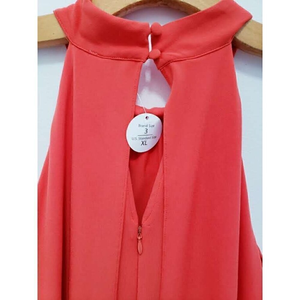 Chicos Women's Pant Jumpsuit Halter Neck Sleeveless Stretch Zip Orange Sz XL NEW - Picture 5 of 8